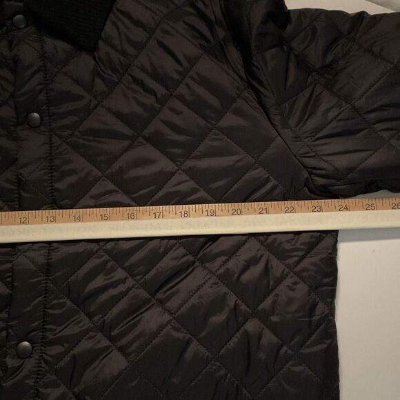 Piombo XL Coat Quilted Snap Jacket Black Corduroy Collar Lightweight Mens NWT - Picture 5 of 9